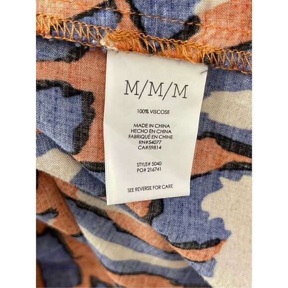 Cabi Womens‎ Purple Orange Sleeveless Button Up Animal Print Tank Blouse Medium - Picture 6 of 6